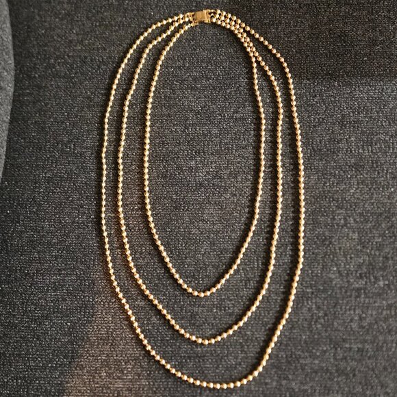 Napier Vintage Triple Strand Layered Necklace - Picture 4 of 12